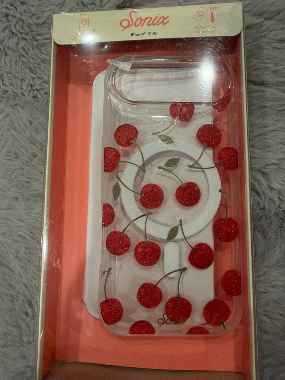Sonix iPhone 17 Air Clear Case with Red Cherry Design